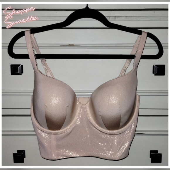 Victoria's Secret Other - Victoria's Secret Body By Victoria Light Pink Shimmer Bustier Bra 34DDD